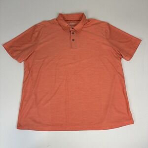 Tommy Bahama Palm Coast‎ Polo Shirt Mens 2XL Orange Island Zone Mesh Beach